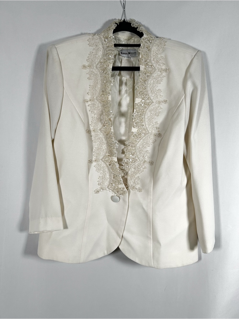 Vintage Karen Miller Embroidered Beaded Evening Jacket / Blazer